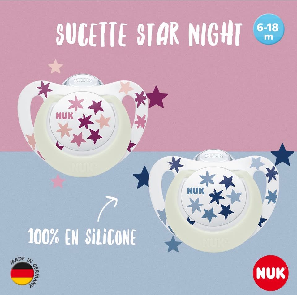 NUK SUCETTE STAR NIGHT 6-18M