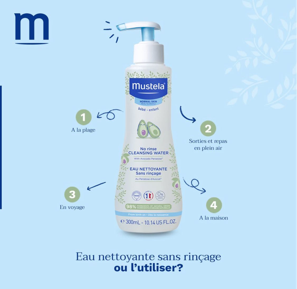 MUSTELA EAU NETTOYANTE SANS RINCAGE 300ML