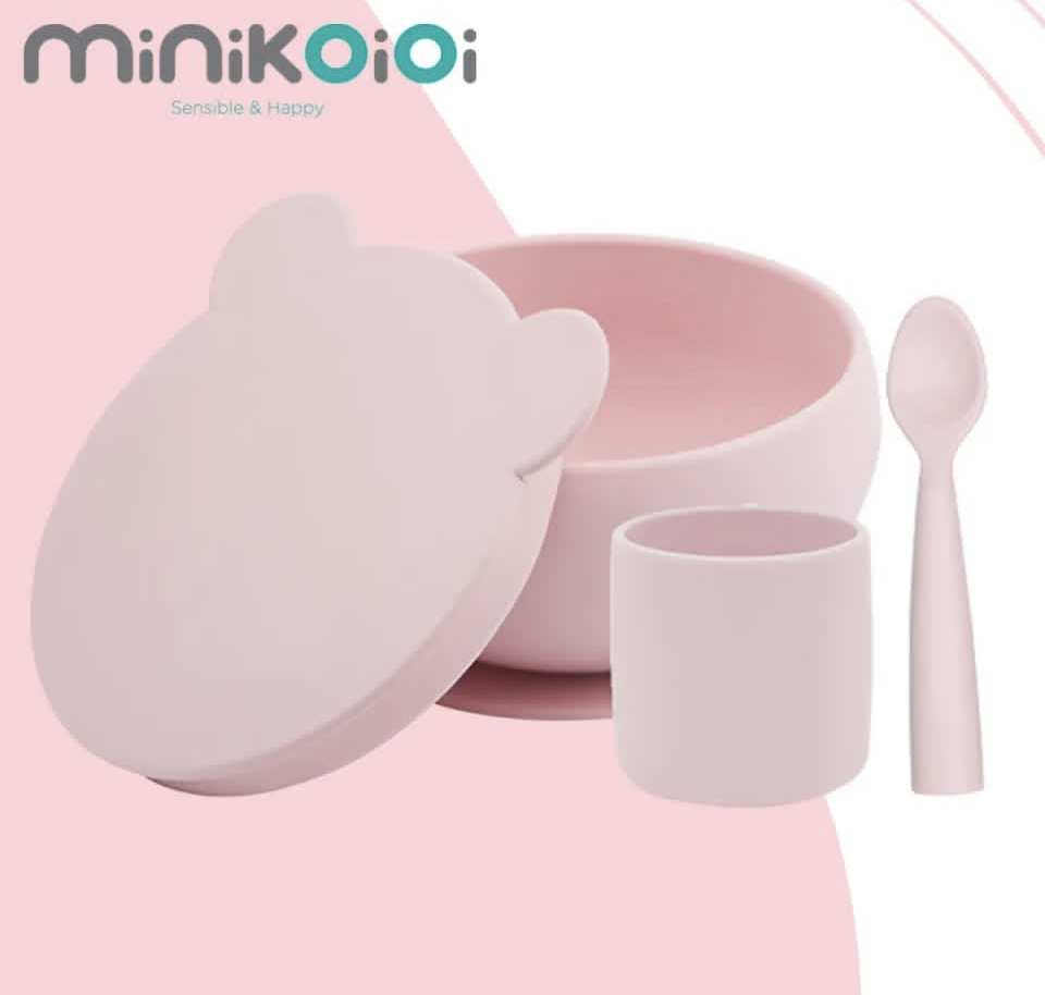 MINIKOIOI BLW SET I ENSEMBLE REPAS EN SILICONE 4 PIECES 6M+