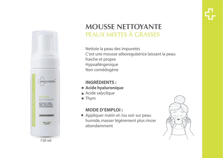 INNOVADERM MOUSSE NETTOYANTE PMG 150ML