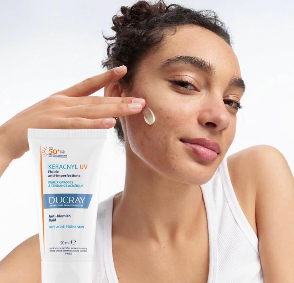 DUCRAY KERACNYL UV FLUIDE ANTI IMPERFECTIONS PEAUX GRASSES A TENDANCE ACNEIQUE SPF50 50ML
