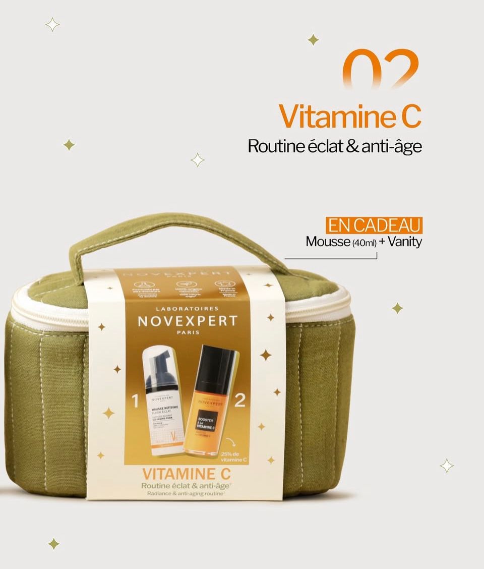 NOVEXPERT COFFRET SERUM BOOSTER A LA VITAMINE C 30 ML+MOUSSE NETTOYANTE FLASH ECLAT 40ML (OFFERT)