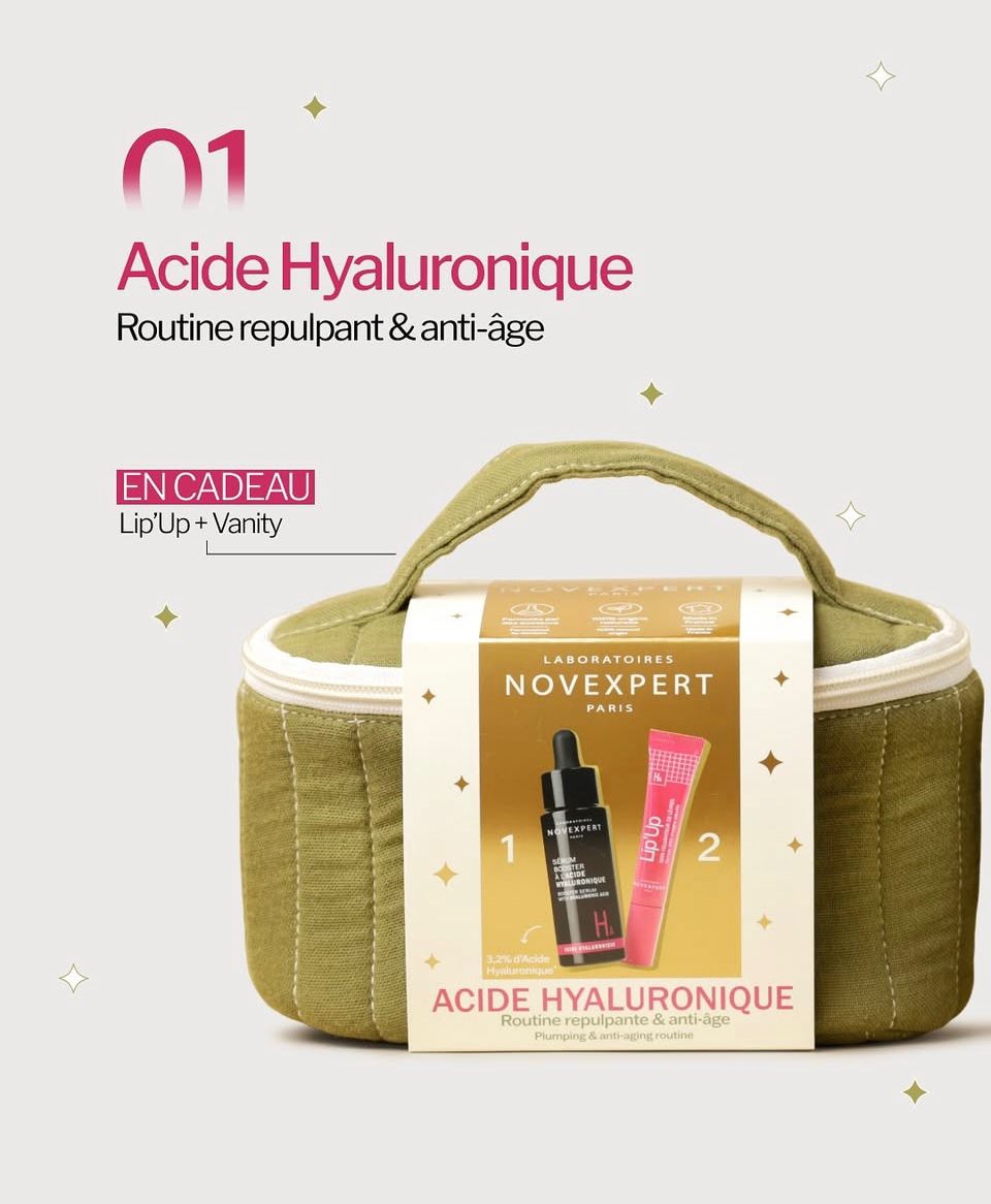 NOVEXPERT COFFRET SERUM BOOSTER A L'ACIDE HYALURONIQUE 30ML+LIP UP SOIN LEVRES REPULPANT 8ML (OFFERT)