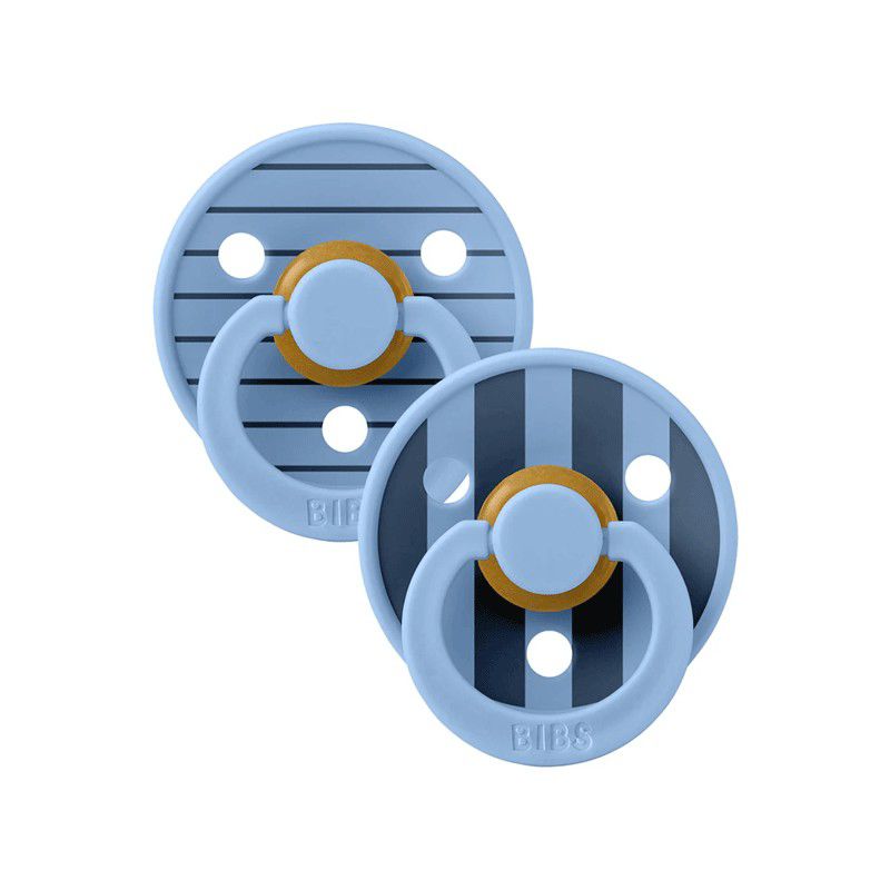 BIBS 02 SUCETTES NATURAL BLUE MIX