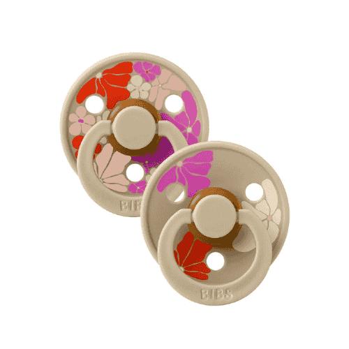 BIBS 2 SUCETTES NATURAL RUBBER MORNING BLOOM LATEX VANILLA